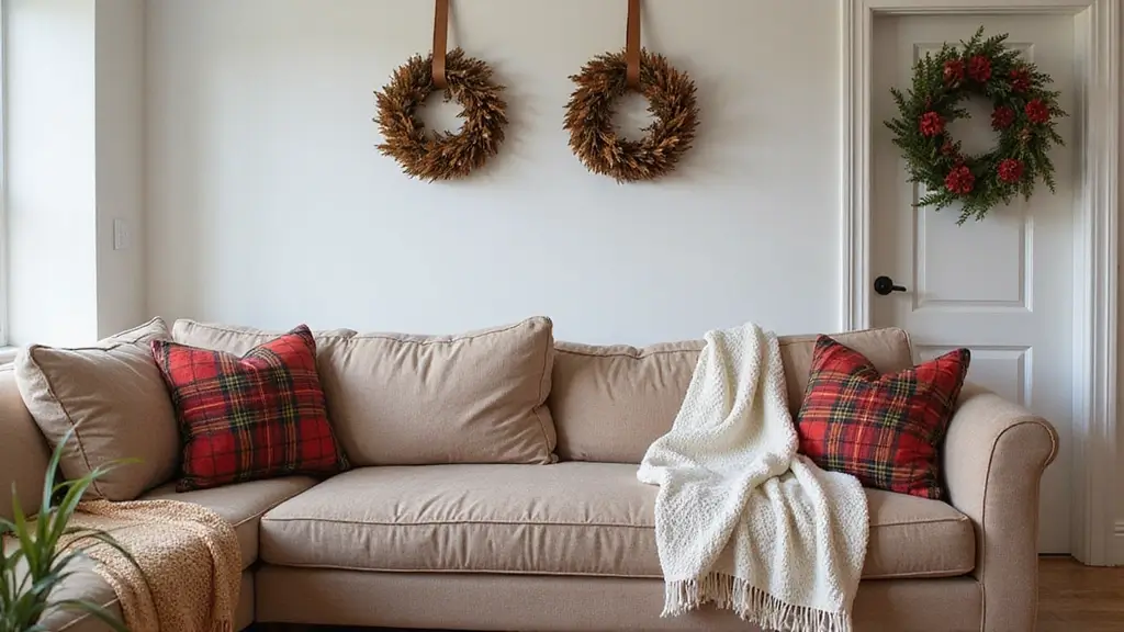22 Cozy Thanksgiving to Christmas Transitions with Plaid Patterns & Minimalist Wreaths You’ll Love!